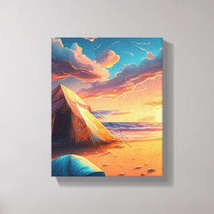 Lienzo Campamento al amanecer