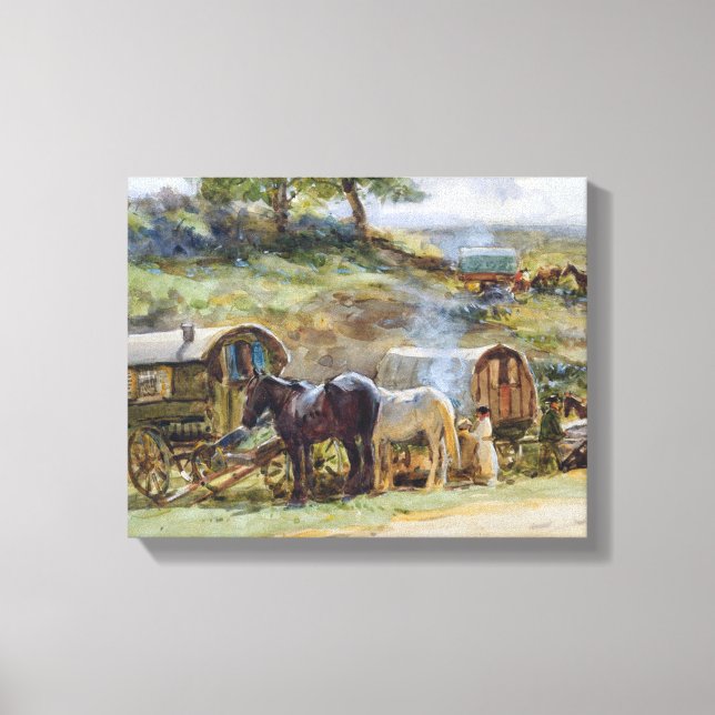Lienzo Campamento gitano, Appleby, 1919 (Anverso)