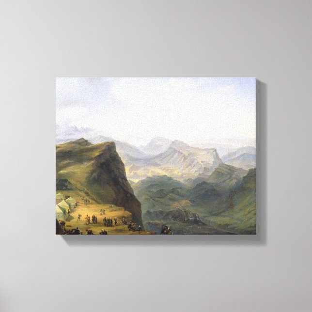 Lienzo Campamento militar ruso en Daguestán, 1895 (Anverso)