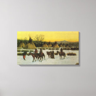 Lienzo Campamento Sioux en Wounded Knee por John Hauser