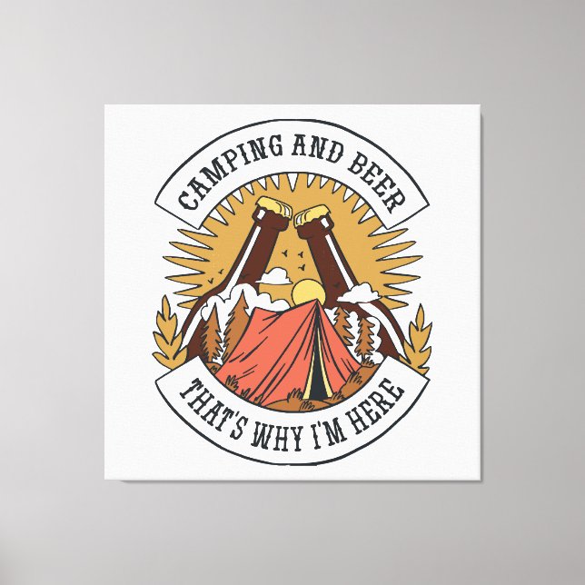 Lienzo Campamento y cerveza (Anverso)