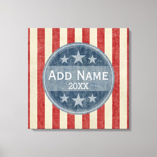 Lienzo Campaña política - estrellas y rayas antiguas (Anverso)