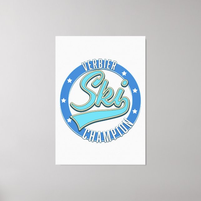 Lienzo Campeón de esquí de Verbier (Anverso)