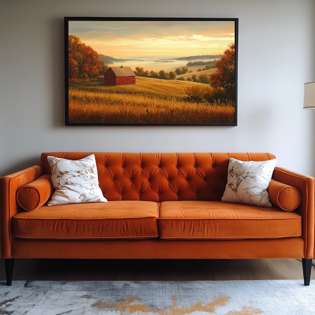 Lienzo Campesina en Sunrise con Rolling Hills (Farm Artwork)