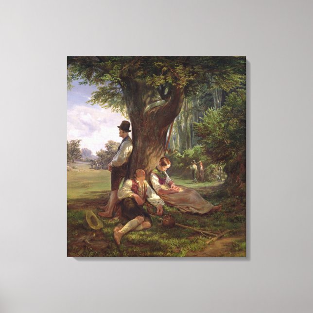 Lienzo Campesinos con siesta, 1841 (Anverso)