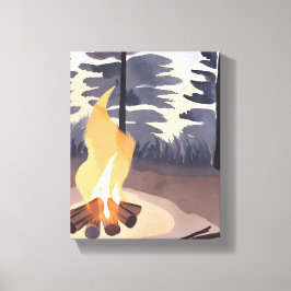Lienzo Campfire de verano | Paisaje de la naturaleza acua