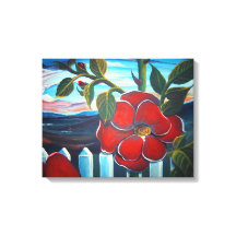 Camping de flores rojas