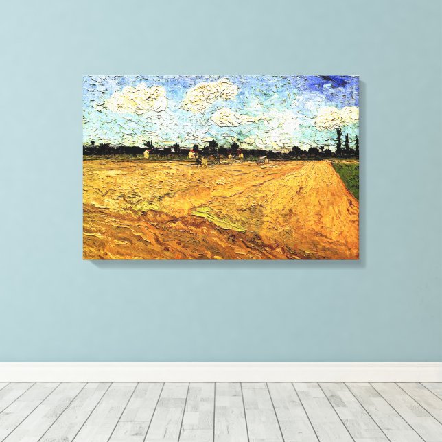 Lienzo Campo Arado (los Surcos) de Vincent van Gogh (Insitu (piso de madera))