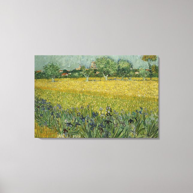 Lienzo Campo con flores cerca de Arles Canvas (Anverso)