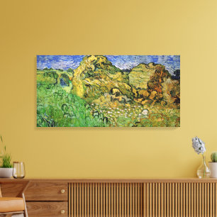 Lienzo Campo con montones de trigo por Vincent van Gogh