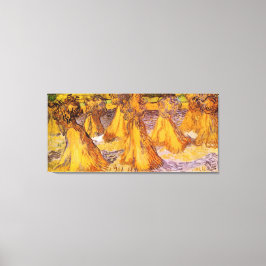 Lienzo Campo con pilas de trigo de Van Gogh.