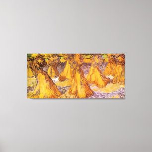 Lienzo Campo con pilas de trigo de Van Gogh.