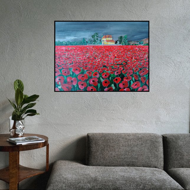 Lienzo Campo de Amapolas pintado por Alfred Fox (Not Actual Size)