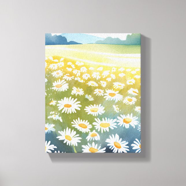 Lienzo Campo de Daisies | Pintura floral de flor Meadow (Anverso)