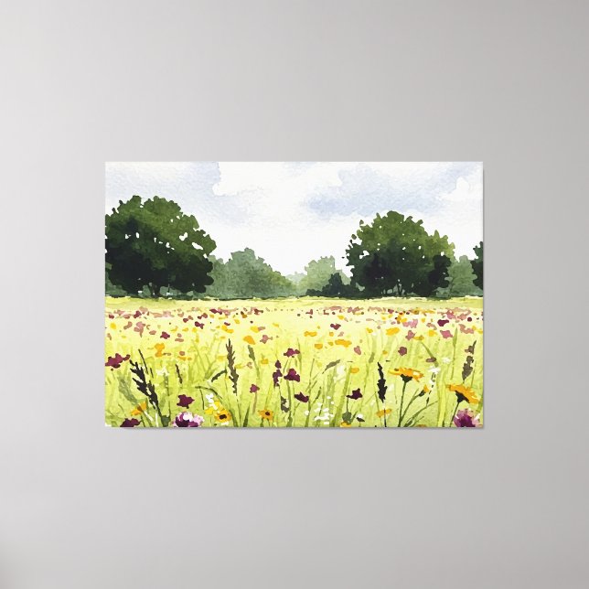 Lienzo Campo de flores (Anverso)