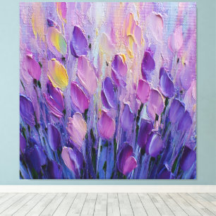 Lienzo Campo de flores abstracto de lavanda púrpura rosa