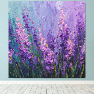 Lienzo Campo de Flores de Lavanda Rosa Púrpura Abstracto