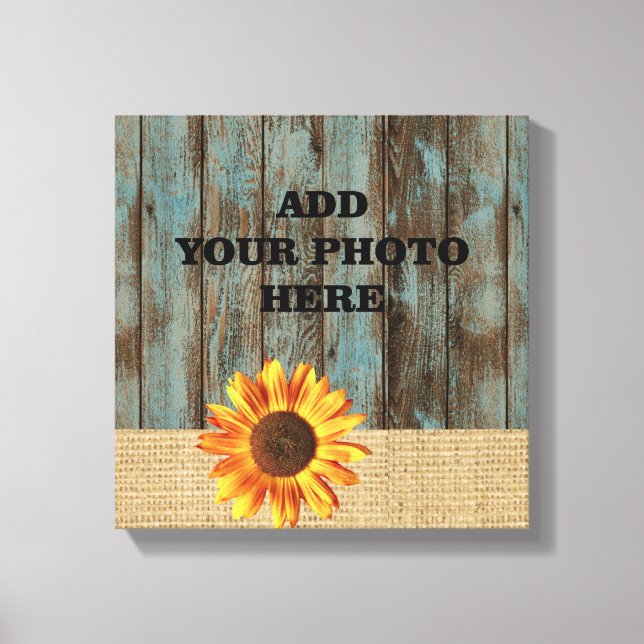 Lienzo campo de girasol de madera de pino (Anverso)