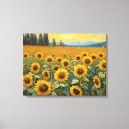 Lienzo Campo De Girasol En La Pintura De Campo