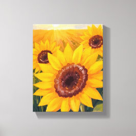 Lienzo Campo de Girasoles | Acuarela Floral Amarilla Pint