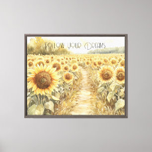 Lienzo Campo de Girasoles Amarillos
