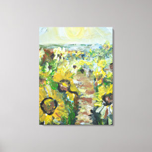 Lienzo Campo de Girasoles Bajo el Sol Brillante