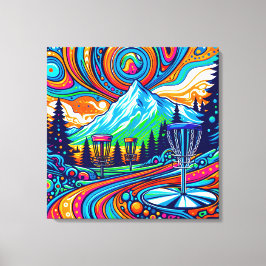 Lienzo Campo de golf de disco psicodélico