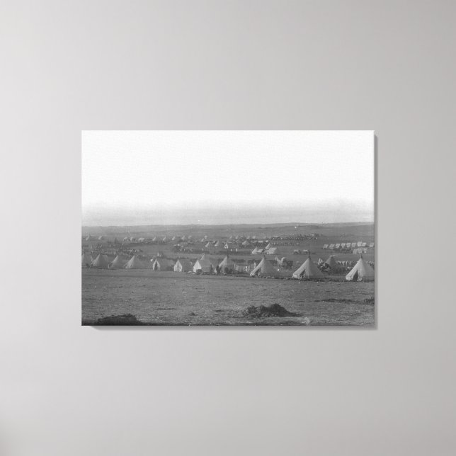 Lienzo Campo de la Séptima Caballería en Pine Ridge (Anverso)