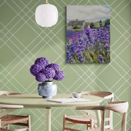 Lienzo Campo de lavanda en acuarela vibrante