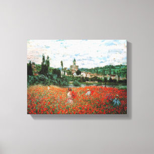 Lienzo Campo de Monet de amapolas rojas