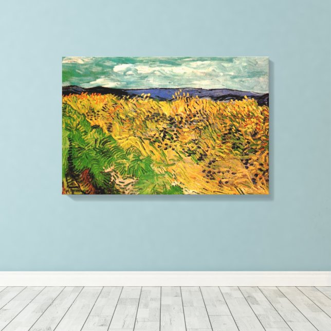 Lienzo Campo de trigo con acianos de Vincent van Gogh (Insitu (piso de madera))