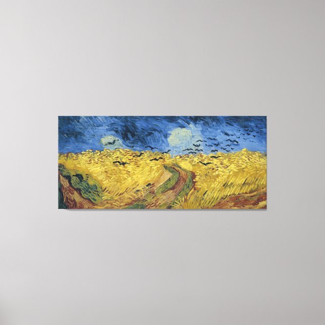 Lienzo Campo de trigo de Vincent van Gogh con cuervos (18 (Anverso)