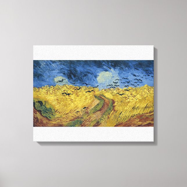 Lienzo Campo de trigo de Vincent van Gogh con cuervos (18 (Anverso)