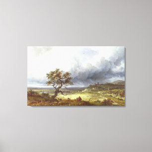 Lienzo Campo debajo de un cielo tempestuoso