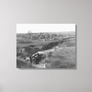 Lienzo Campo indio de Lakota en la arcilla blanca