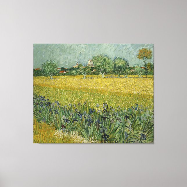 Lienzo Campo Van Gogh Con Flores Cerca De Arles (Anverso)