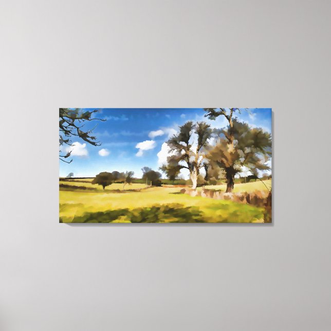 Lienzo Campos de invierno acuáticos (Anverso)