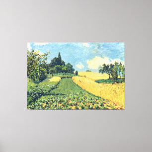 Lienzo Campos de maíz Alfred Sisley en las colinas de Arg