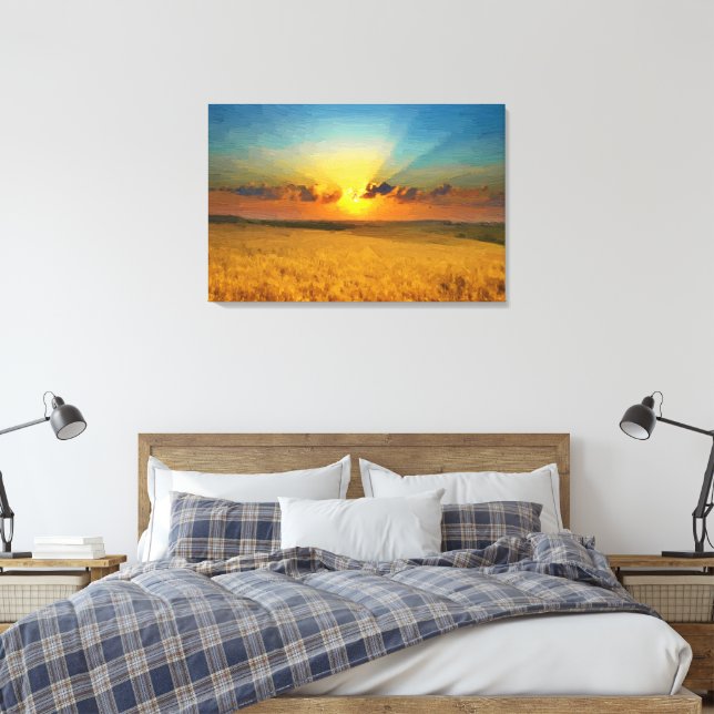 Lienzo Campos de trigo majestuoso Ver pintura de aceite I (Insitu(Dormitorio))