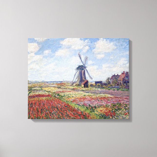 Lienzo Campos de Tulip, por Claude Monet (Anverso)