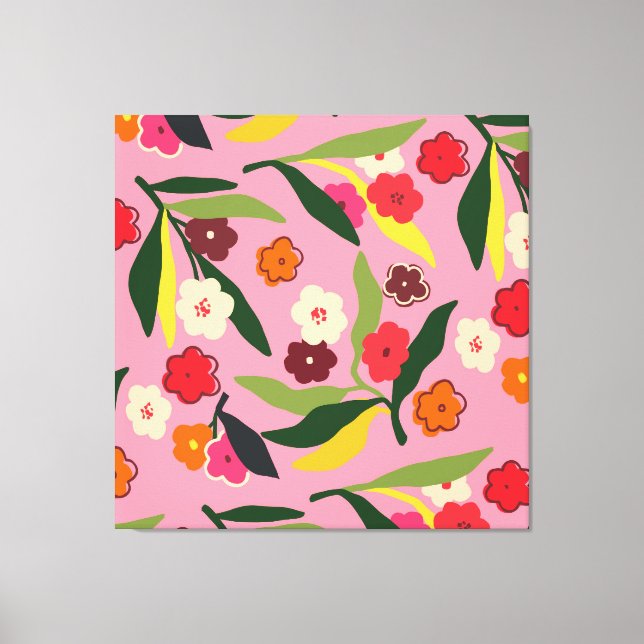 Lienzo Campos florales retro (Anverso)