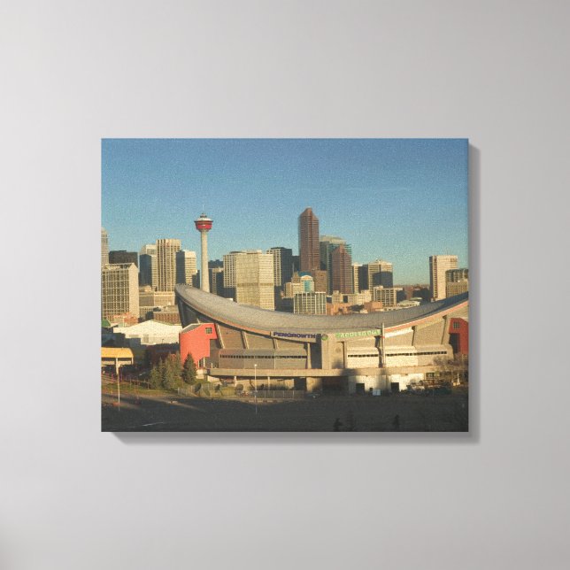 Lienzo Canadá, Alberta, Calgary: horizonte de la ciudad d (Anverso)