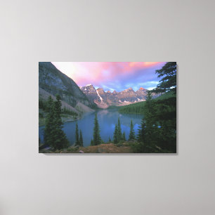 Lienzo Canadá, Alberta, Lago Moraine al amanecer, Banff