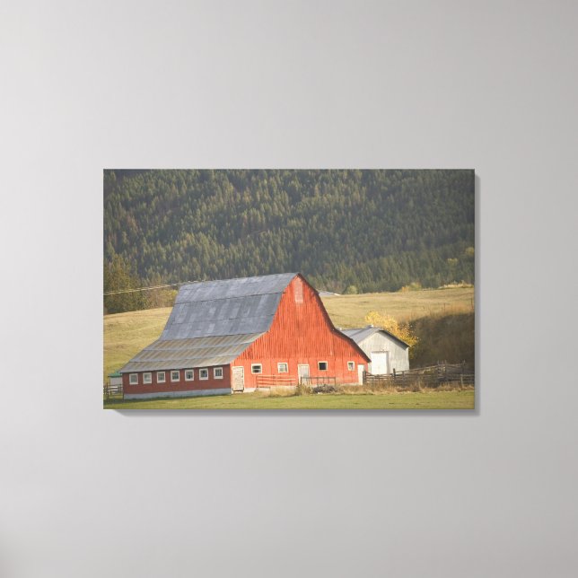 Lienzo CANADÁ, British Columbia, Enderby. Barn Rojo / (Anverso)