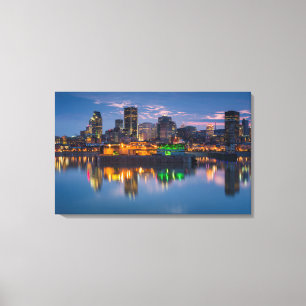 Lienzo Canadá, Montreal, Skyline y Puerto Viejo