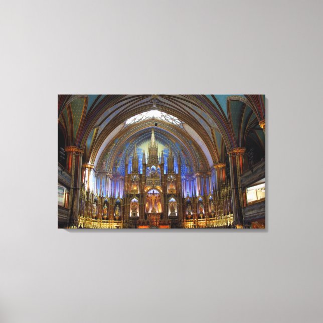 Lienzo Canadá, Quebec, Montreal. Interior de Notre 2 (Anverso)