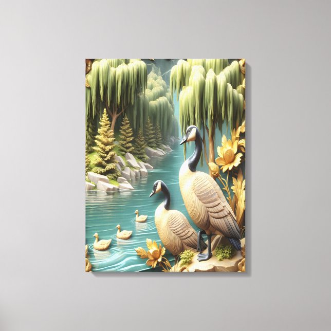 Lienzo Canadiense en medio de los llorones 18x24 (Anverso)