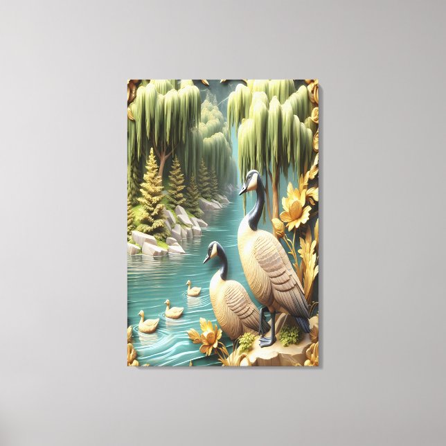 Lienzo Canadiense en medio de los llorones salvajes 24x36 (Anverso)