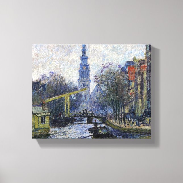 Lienzo Canal Claude Monet en Ámsterdam (Anverso)