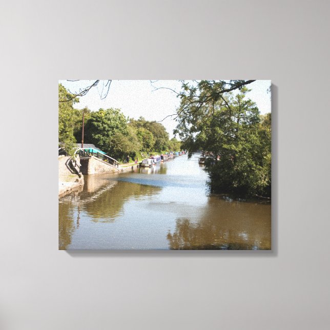 Lienzo Canal de Macclesfield Superior Poynton Cheshire (Anverso)